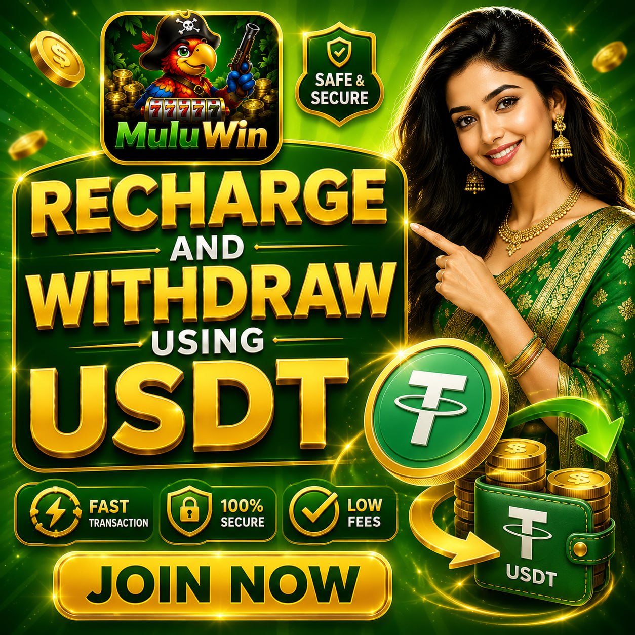 Mulu Win Recharge and Withdrawal Using USDT
